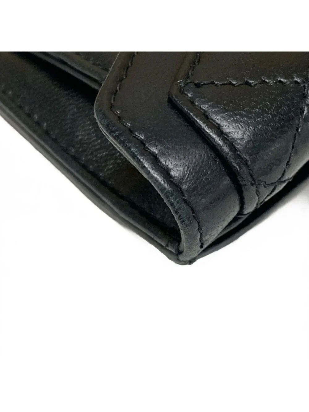 Saint Laurent Paris Coin Case Black Quilted Card with Leather - Picture 6 of 11